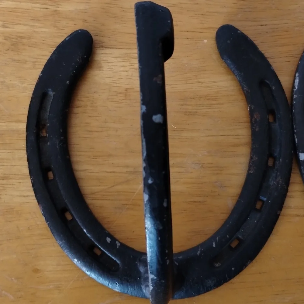 2 Cast iron horseshoe coat hanger home decor